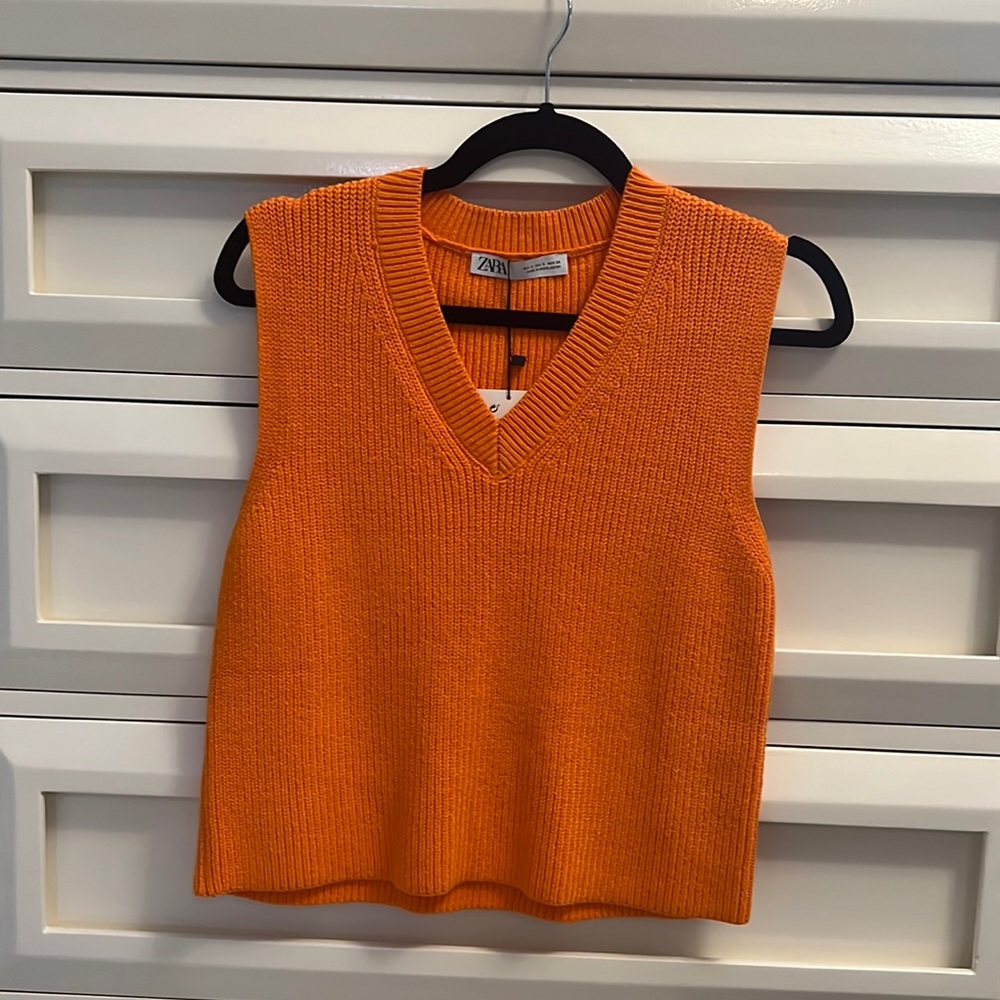 Zara Orange Sweater Vest